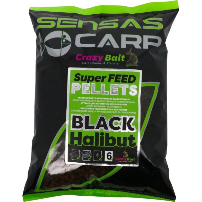 SUPER FEED PELLET BLACK HALIBUT Sensas