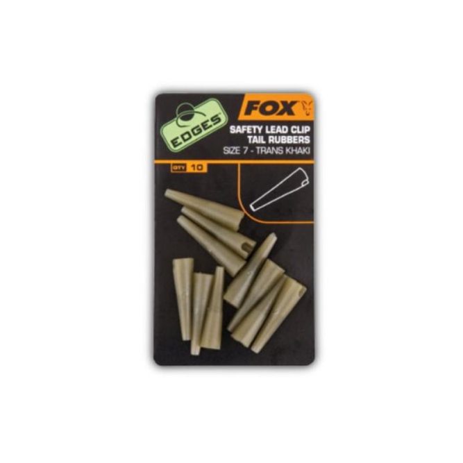 EDGES SIZE 7 LEAD CLIP TAIL RUBBER KHAKI Fox