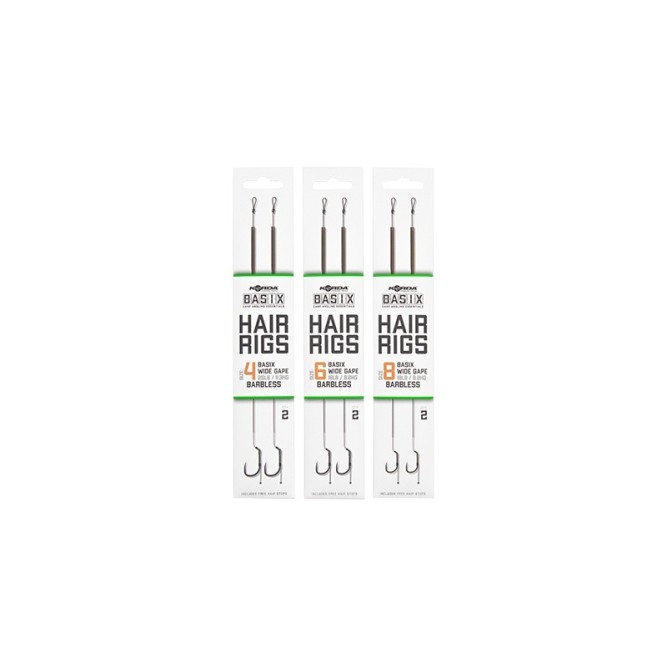 BASIX HAIR RIGS WIDE GAPE BARBLESS Korda