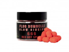 FLUORO DUMBELLS SLOW SINKING - 666 RED HOT SPICES Over Carp Baits