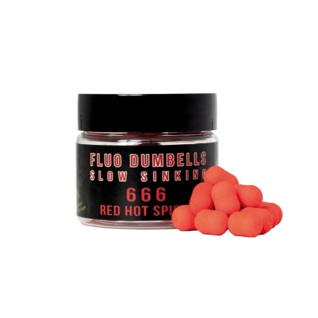 FLUORO DUMBELLS SLOW SINKING - 666 RED HOT SPICES Over Carp Baits
