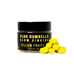 FLUORO DUMBELLS SLOW SINKING - YELLOW FRUITS ACID BLEND Over Carp Baits