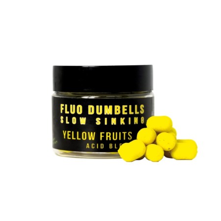 FLUORO DUMBELLS SLOW SINKING - YELLOW FRUITS ACID BLEND Over Carp Baits