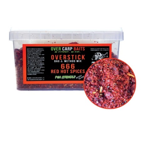 OVERSTICK 2 Kg 666 RED HOT SPICES Over Carp Baits