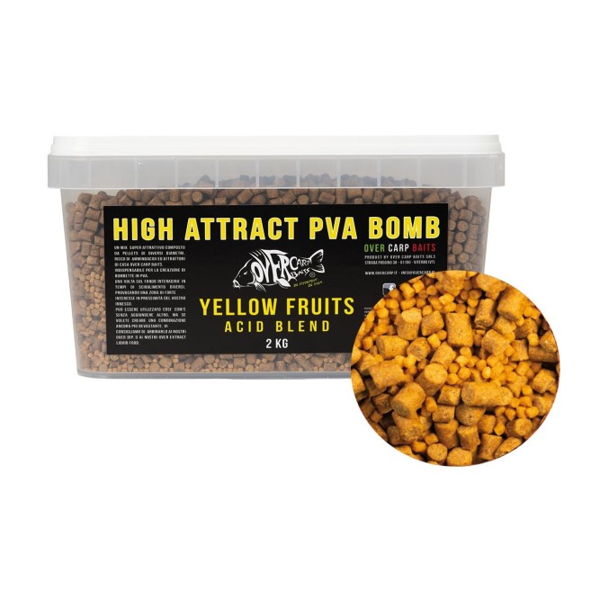 Over Carp Baits PVA Bomb - Yellow Fruits Acid Blend
