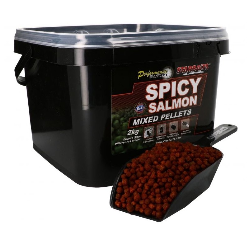 Starbaits Spicy Salmon Pellets Mixed 2kg