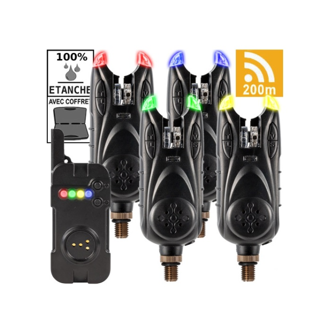 Starbaits STB Bite Alarm Set 3+1 (rosso, giallo, verde)