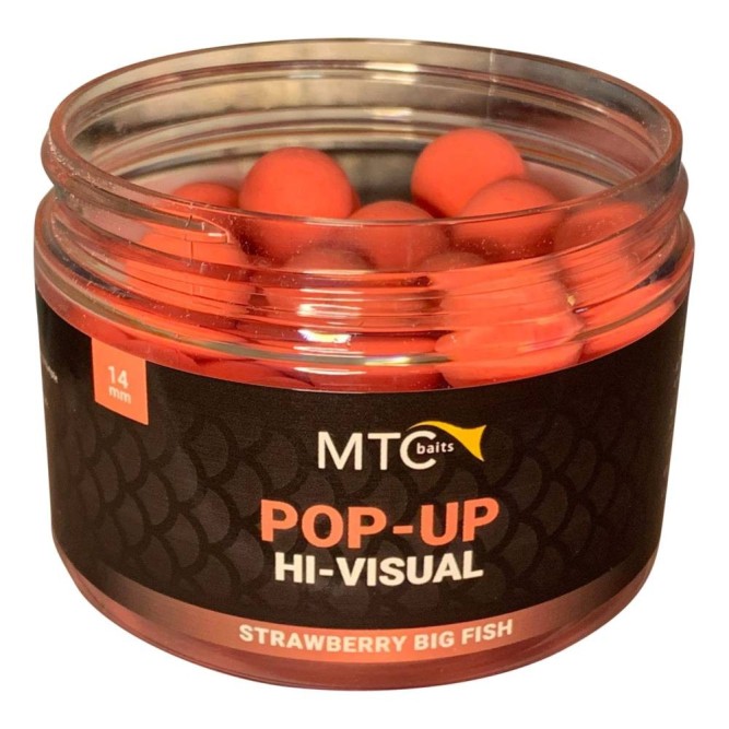 STRAWBERRY BIG FISH - POP UP HI-VISUAL MTC Baits