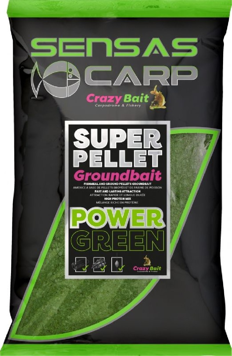 SUPER PELLET GROUNDBAIT POWER GREEN Sensas