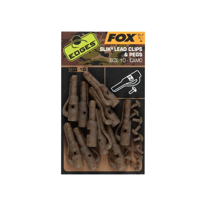 CAMO SAFETY LEAD CLIP & PEGS (SIZE 10) Fox