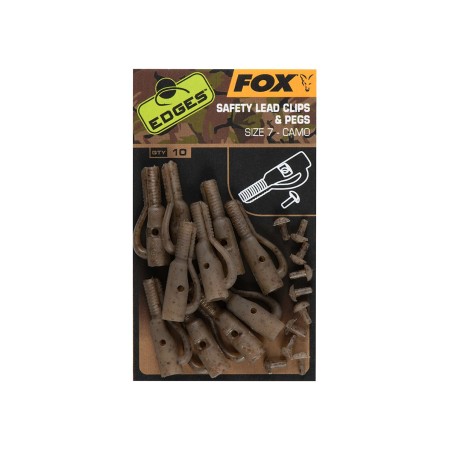 CAMO SAFETY LEAD CLIP & PEGS (SIZE 7) Fox