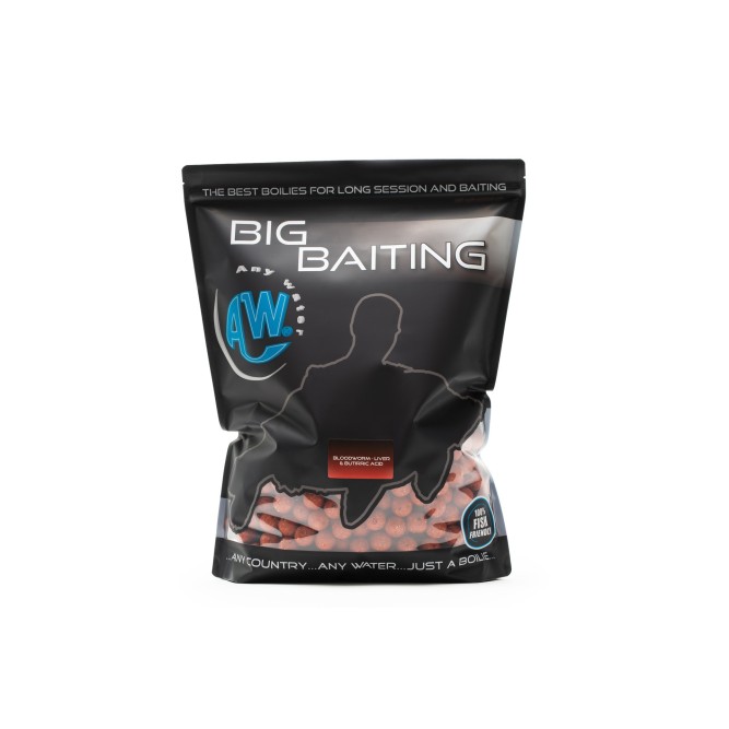 BIG BAITING BOILIES - B.L.B. (BLOODWORM - LIVER - BUTTIRIC ACID) Any Water