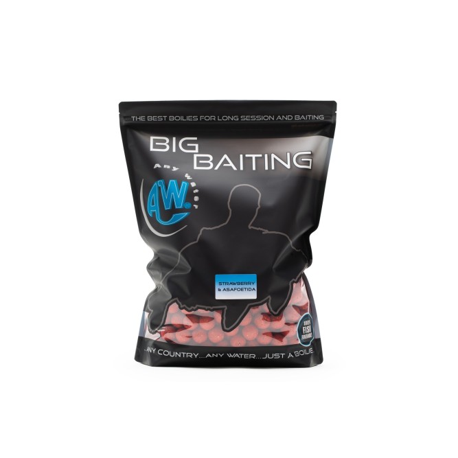 BIG BAITING BOILIES - STRAWBERRY & ASAFOETIDA Any Water