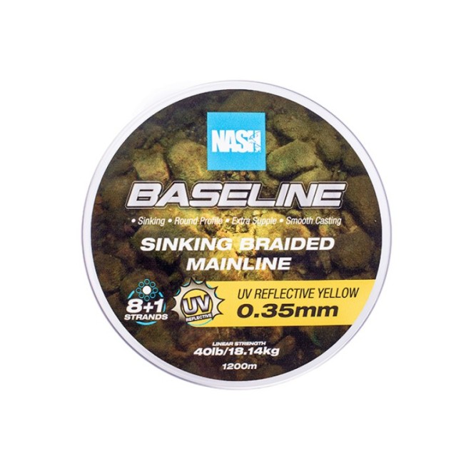 Nash Tackle Baseline Sinking Braid UV Yellow