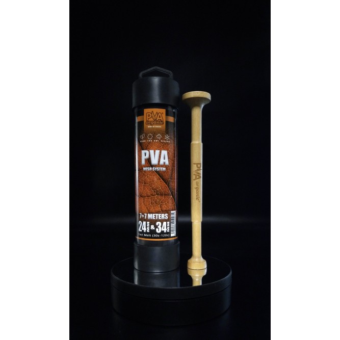 Pva Organic Net with Double Tube PVA Mesh + Wooden Plunger 24+34mm