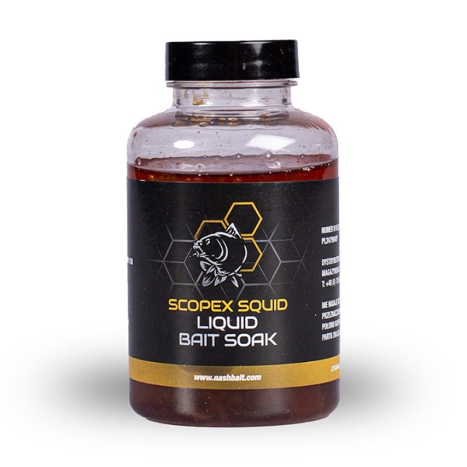 Nash Tackle Scopex Squid Liquid Bait Soak 250ml