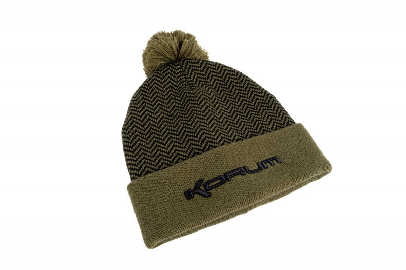 Korum Thermal Beanie Hat - Black/Olive