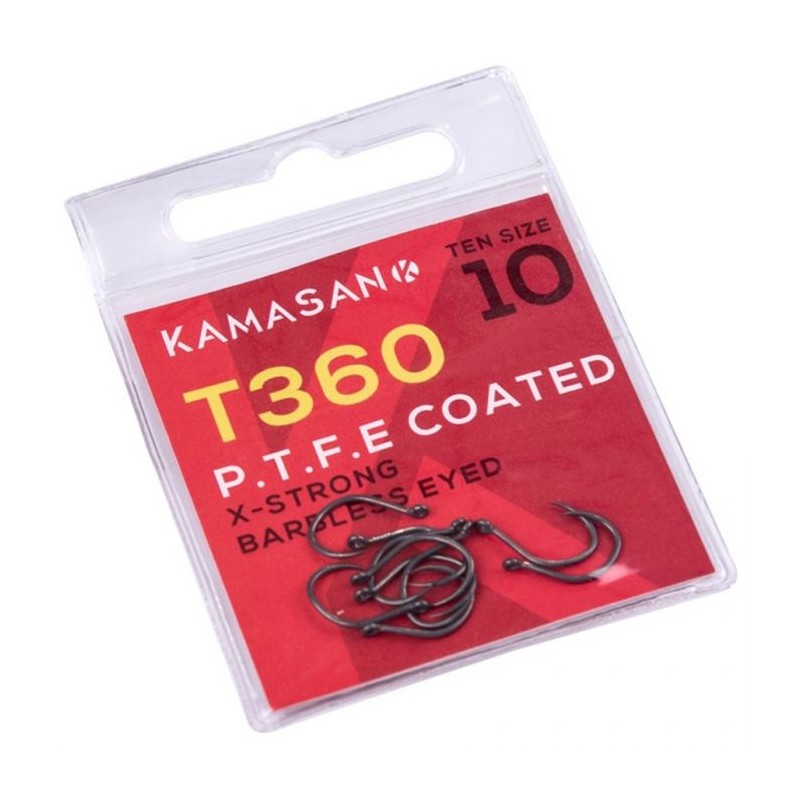 Kamasan T360 PTFE Coated X-Strong Barbless (con occhiello)