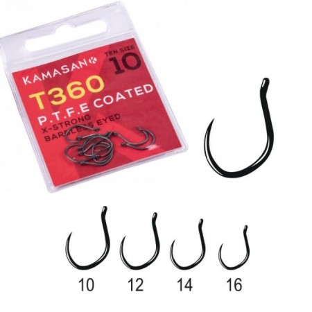 Kamasan T360 PTFE Coated X-Strong Barbless (con occhiello)