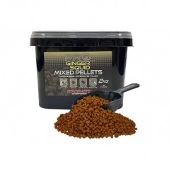 Starbaits Pro Ginger Squid Pellets Mixed 2kg