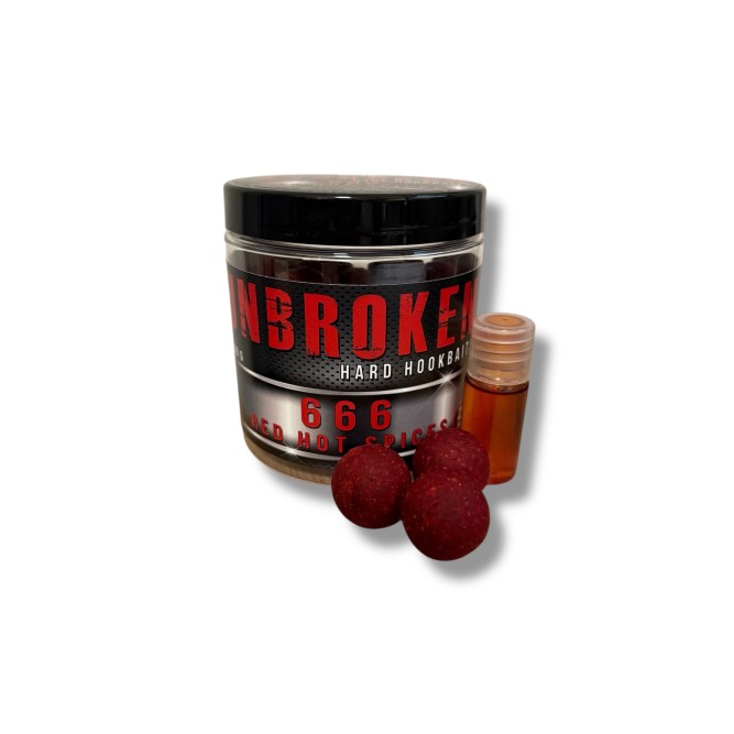 Over Carp Unbroken Hard Hookbaits 666 Red Hot Spices 26mm