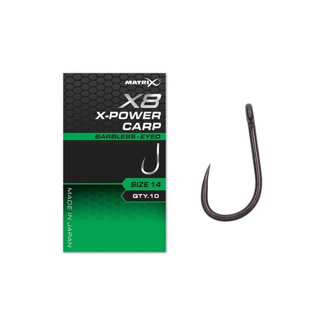 Matrix X8 X-Power Carp Hook Barbless