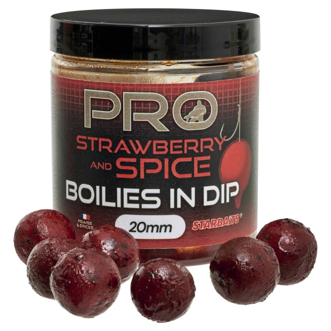 PRO STRAWBERRY SPICE BOILIES IN DIP