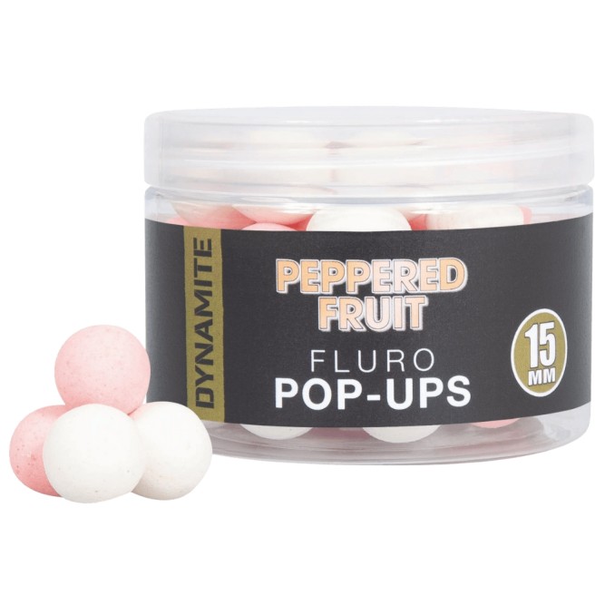 Dynamite Baits Fluoro Pop-Up Peppered Fruit 15mm