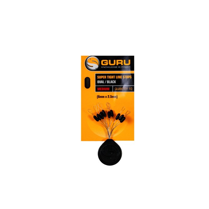Guru Super Tight Line Stops Oval Black