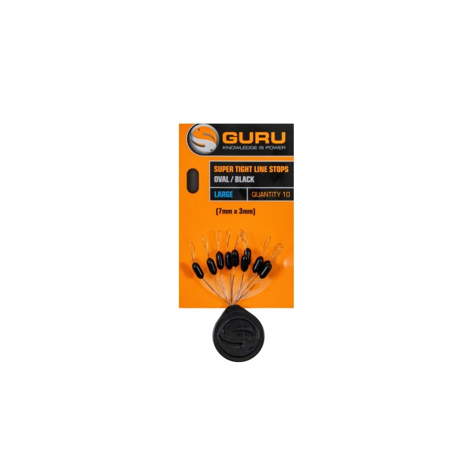 Guru Super Tight Line Stops Oval Black