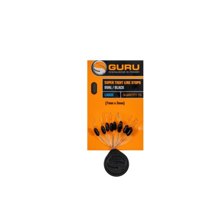 Guru Super Tight Line Stops Oval Black