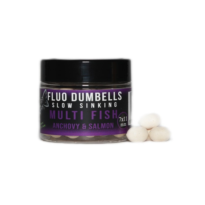 Over carp Fluoro Dumbells Slow Sinking - Multi Fish 7x11 mm